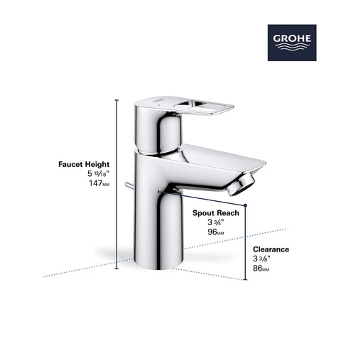 Bauloop Single Hole Bathroom Faucet With Single Handle S Size Chrome Finish 1.2 GPM Flow Drip Free Ceramic Disc Valve Brass Body