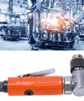Professional Grade Right Angle Air Die Grinder Running 25000 Rpm For Fast Grinding And Polishing Tasks Boasts Smooth Ball Bearing Build And Complete Pneumatic Tool Kit in an automotive workshop.