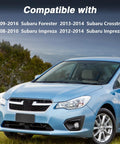 Blue car compatible with 2009-2016 Subaru Forester, 2013-2014 Subaru Crosstrek, and 2008-2014 Subaru Impreza in natural setting