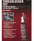 Packaging of 12 Pack Hella Strong Red Thread Locker 262 For Metal Threads Keeps Bolts From Loosening Seals Up Fasteners In Automotive And Machinery Projects For All Your Mechanic Needs
