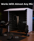 Knock Out Room Noise And Capture Studio Grade Vocals In This Heavy Duty Portable Soundproof Booth with multiple microphones