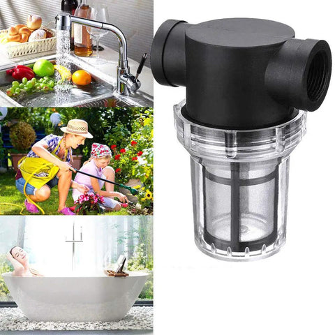 Inline Water Pump Strainer Filter For Garden Pond And RV 1 Inch 40 And 80 Mesh Stainless Steel Screen with transparent bowl