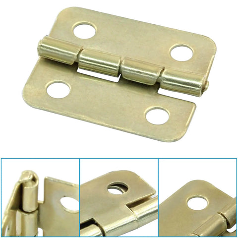 Gold Mini Butt Hinges Set 0.63 x 0.70 Inches For Small Cabinets Jewelry Boxes And Dollhouses Includes Mounting Screws 8 Pieces
