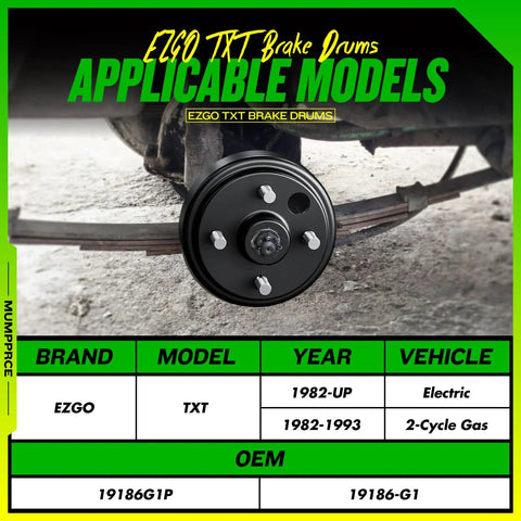 EZGO Golf Cart Brake Drum Hub Assembly Replacement For TXT PDS 1982 Up Electric And 1982-1993 2-Cycle Gas Models OEM 19186G1P installed