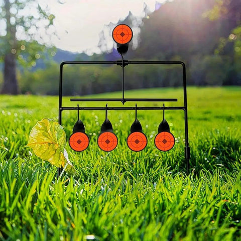 Heavy Steel Pellet Gun Target For Outdoor Shooting Practice Backyard Resetting Target 22 And 177 Caliber Double Impact Resistant