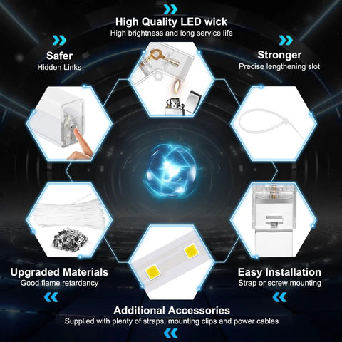 Hexagon LED Garage Light Hella Bright 168W 6500K 18480 Lumens Five Grid Panel features and installation instructions