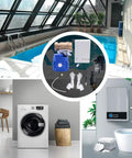 Leak Detector With Auto Shutoff Valve And Loud Alarm, Three-Quarter Inch NPT Fittings for laundry, water heaters, easy install