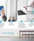 Installation steps for Peel And Stick Vinyl Wood Plank Flooring In Grey Ash 12 Pack Covers 18 Sq Ft Rigid Core Waterproof Self Adhesive Flooring.