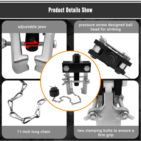 Beefy Heavy Duty Pitman Arm Puller With Adapter And Adjustable Jaws Bearing And Gear Removal Tool details and chain