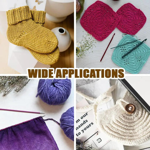 Straight Up Essential Vintage Wooden Wrap Per Inch Guide Gauge For Spinners Lowkey Legendary Yarn Wrap Board With Diz Spot On Accurate Measuring Tool For Lace Dk Yarns Boss Level Crochet Accessory And Crafting Staple with crocheted items and yarn.