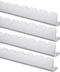 Four Piece Stainless Steel Kabob Skewer Rack Set For Grilling BBQ Long Skewer Holders, shown in stainless steel