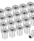 Heavy Duty 20 Pack Weld On Nuts 1 2 13 Thread Stepped Female Extension Sleeve Made From Low Carbon Steel in silver finish.