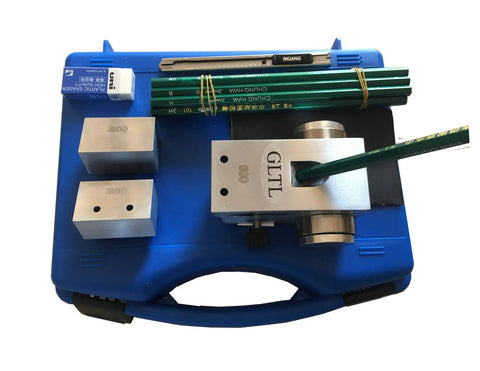 Pencil Hardness Tester With 3 Interchangeable Weights 500g 750g 1000g For Coating Film Scratch Testing ASTM D3363 Compliant, kit view with case.