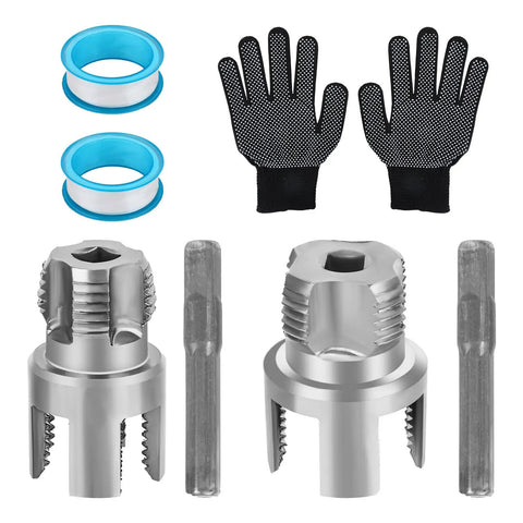 All In One Pipe Threading Kit For Home Plumbing DIY Internal And External Thread Tools In One Pack with gloves and tape
