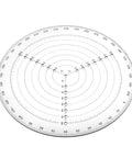 Round Center Finder Compass For Woodworking Clear Acrylic Circle Gauge showing concentric circles and degree markings.