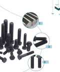 240Pcs Grade 8 Hex Bolts Nuts Washers Assortment Kit With SAE Coarse Thread Black Oxide Fasteners Set For DIY Projects And Auto Repair Durable Precise Thread Design Rugged Ready To Use Hardware Gearhead Approved. Black Grade 8 hex bolts close-up