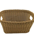 Large Woven Storage Basket With Handles For Laundry Bedroom And Bathroom Rustic Rattan Look Versatile Storage Bin, 11.8x7.9 in