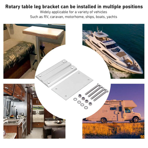 Heavy Duty Aluminum RV Table Base Mount With No Sweat Rotatable Adjustments Sweet Space Saving Replacement Stand for camper use.