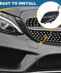 Front Bumper Tow Hook Cover For W205 C Class Sedan 2015 2016 2017 2018 C300 C400 C43 AMG Sports Models Gray Cap Towing Eye Trailer Cover A2058850724 Easy Install