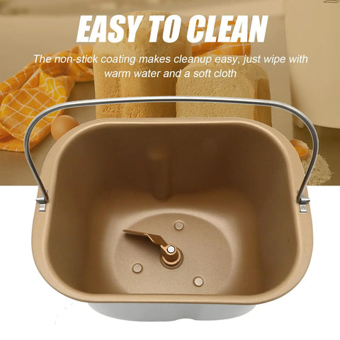 Rectangle Bread Machine Baking Bucket For Two Pound Loaf Dough Dead Simple Twist Lock Design Heavy Duty Kitchen Workhorse. Non-stick interior.