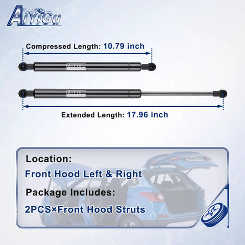Lexus Hood Lift Struts Front Gas Springs Pair 2 Pack Fits IS F IS250 IS300 IS350 2005 To 2013 2006 To 2015 Direct Fit PM1050