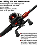 Baitcasting Fishing Rod And Reel Combo 6 Foot Or 7 Foot Two Piece Fiberglass Wrapped Carbon Fiber Rod With EVA Handle Right Hand Reel