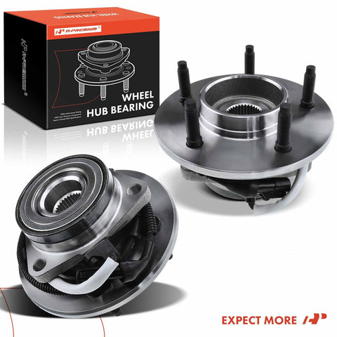 2 Pack Front Wheel Bearing And Hub Assembly With ABS For Ford F150 1997 1998 1999 2000 4WD And 5 Lug Wheel Hub Replacement Set