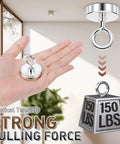 Neodymium Fishing Magnet With 150 Lbs Pulling Power And Lifting Eye Bolt For Retrieval In Lakes And Beaches