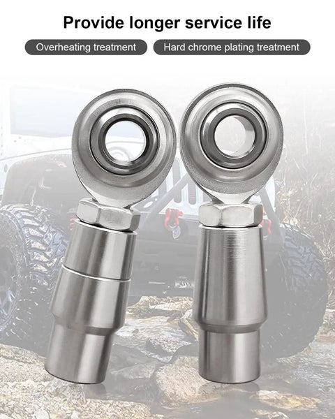 Bulletproof 3/8 X 3/8-24 Heim Joints Rod End Kit For Panhard Bar Suspension with heat-treated chrome finish.