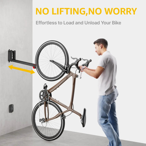Swivel Bike Wall Mount No Heavy Lifting Required For Garage Hanger Space Saving Bike Rack Holds Up To 77 Lbs Easy To Load And Unload