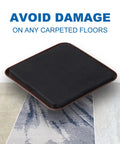 Heavy Duty Four Point Seven Inch Square Furniture Sliders Pack Of 8 For Carpet shown on various carpet textures
