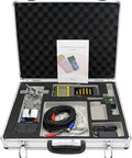 Case with handheld ultrasonic flow meter, clamp-on sensor for pipes DN15 to 700mm, portable, pro-grade, high accuracy tools.