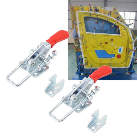 Heavy Duty Iron 2 Pack Quick Release Toggle Latch Clamps for Secure And Adjustable Pull Locking of Heavy Doors Trunks Or Industrial Fixtures That Gonna Make Your Job Easier Fast