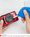 Waterproof Lens Cap Cover Protector For Olympus Tough TG Series Cameras TG-7 TG-6 TG-5 TG-4 TG-3 TG-2 TG-1 Rotate To Open Or Close Replaces LB-T01 Lens Barrier in use