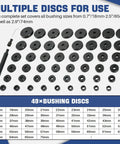 52 In 1 Custom Bushing Driver Tool Set with multiple discs for 18mm to 65mm wheel bearings and seals. Durable carbon steel.