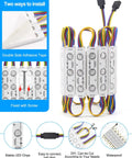 LED Window Lights For Storefront Advertising 12V 5050 RGB LED Modules with adhesive and screw mount options displayed.