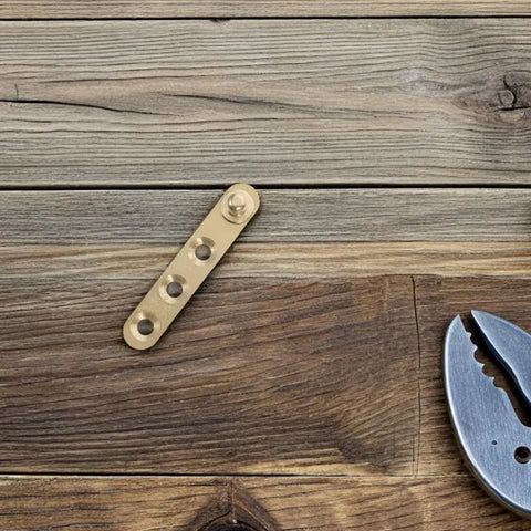 Copper Self Closing Pivot Door Hinges Set Of 8 With Concealed Top And Bottom Design On Wood Surface