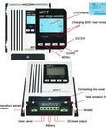 Slick 96V 45A MPPT Solar Charge Controller With Hella Efficient Lithium Battery Reactivation showing LCD display and connectors.