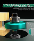 Carbide-tipped router bit from 30 Piece Router Bit Set With A Quarter Inch Shank For Top Notch Pro Grade Precision Woodworking Carving And A Smooth Finish