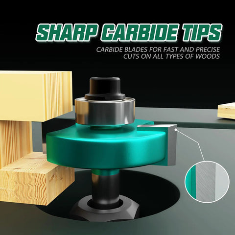 Carbide-tipped router bit from 30 Piece Router Bit Set With A Quarter Inch Shank For Top Notch Pro Grade Precision Woodworking Carving And A Smooth Finish