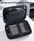 NanoVNA H4 Vector Network Analyzer V4.4 in tough EVA storage case, featuring a 4-inch touchscreen and protective design.
