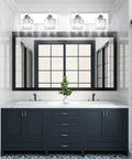 Crystal Vanity Lights For Bathroom Stainless Steel Wall Mount Two Light Fixtures Dimmable With E26 Bulb Not Included 15 Inch Long 4.3 Inch Wide 7.1 Inch Projection Modern Look above double vanity