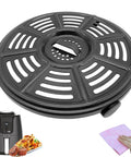Upgraded 4 Quart Air Fryer Crisping Plate Fits Ninja AF100 And Similar 4 Qt Baskets Premium Nonstick Grill Pan Tray shown from above.