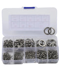 Open Spring Washers And Split Lock Washer Set, 480 Pcs Mechanical Fastener Kit for Machinery Hardware in a plastic organizer