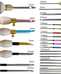 Close-up of needles and tools in All In One Starter Punch Needle Embroidery Kit For Adults Beginners With Adjustable Tools Set