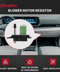 Blower Motor Resistor 89019088 For Chevy Silverado Suburban Tahoe Avalanche And GMC Sierra Yukon With Manual AC Control 2003 2004 2005 2006 1581086 Replacement Part, shown in car interior with focus on green component and wiring harness