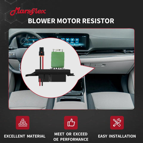 Blower Motor Resistor 89019088 For Chevy Silverado Suburban Tahoe Avalanche And GMC Sierra Yukon With Manual AC Control 2003 2004 2005 2006 1581086 Replacement Part, shown in car interior with focus on green component and wiring harness
