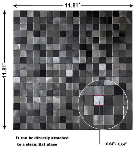 10 Piece Self Adhesive Brushed Aluminum Metal Backsplash Tiles Peel And Stick For Kitchen And Home Decor Easy Install