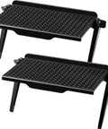 Kick Off Your Desk Upgrade With This Super Solid Black Tv Top Shelf Bracket 2 Pack Monitor Riser Stand For Gaming Setups Gonna Look Dead Legit Today, black monitor risers, 8.5 by 4.5 inches.