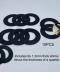 40mm Bucket Pin Shim Kit 10 Pack For Heavy Equipment Pin Joints Beat The Wobble And Lock In Stability, 1.57 Inch Spacers, Fits WB93 WB97 WB140 WB150 And Many Compact Excavators, Premium Heavy Duty Spacer Washers black 40mm shims, 10 pcs